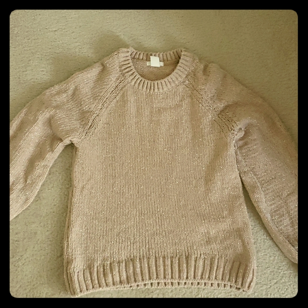 H&M soft pink sparkle sweater